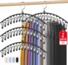 4 Pack Skirt Pants Hangers with 60Clips Legging Organizer for Closet, Black