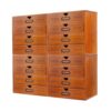 4 PCS 16 Drawers Wooden Organizer,Desktop Storage Box with Label Holders