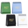 4pcs 2028 Mini Desk Calendar Standing Flip Monthly Paper Metal
