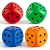 4 Pcs 2.3'' Large Foam Dice for Classroom, Large Giant Dice 4 Colors