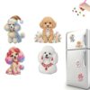 4Pcs 2D Acrylic Diamond Art Fridge Magnet Kit – Poodle Design DIY Art