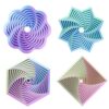 4PCS 3D Printed Fidget Toys,Fractal Hexagon Stress Toys for Kids Adults