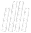 4 Pcs 6 Inch 8 Inch Ruler Clear, Transparent Ruler Set Dual Scale