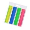 4Pcs Clear Ruler Set, Colorful Straight Ruler Shatterproof Measuring School Teaching Rulers Set
