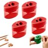 4 Pcs Pencil Sharpeners with Lid, 2026 New Dual Hole Sharpener (Red)