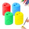 4Pcs Pencil Sharpeners with Lid, 2026 Upgrade Dual Hole Sharpener (Multicolor 3)