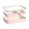 4pcs Pink Ceramic Non-Stick Baking Set, Cookie Sheet, Baking Tray, Cake Pan and Loaf Pan Household Bakeware Kit