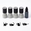 4 Pcs Self Inking Cat Stamp Set, Halloween Black Cat Design Stamps with Black Ink Refillable Stamps for Cards, Treat Bags, Journals, Scrapbook, Cards, Making Planner DIY Letter & Teacher Rewards