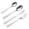 4 Pcs Silverware Set, Carved Stainless Steel Flatware Set with Dinner Knife, Fork, Tablespoon, Teaspoon, Phoenix Relief Pattern, Vintage Stainless Steel Flatware Set for Home Dining