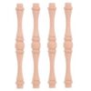 4pcs Unfinished Wood Gourd Spindles Beige Decorative Wooden Craft