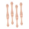 4pcs Unfinished Wood Railing Spindle Gourd Shape Beige Natural Grain
