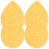 4pcs Water Drop Facial Sponge Wood Pulp Makeup Remover Portable Yellow