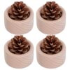 4pcs Wooden Essential Oil Diffuser Mini Beige Cylindrical for Home