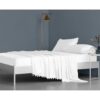 4 Piece Pom Pom Sheet Set, 15"Inch Deep Pocket-Full XL Size,Solid White