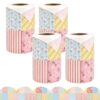 4 Rolls Pastel Quilt Bulletin Board Border, Scalloped Patchwork Trim, 33 Ft