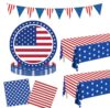 4th of July Decorations, 4th of July Paper Plates Napkins Patriotic Set