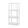 4‑Tier Freestanding Plastic Storage Shelf Unit, Solid Shelves No‑Tool Quick Assembly, 50 Lbs Per Shelf 200 Lbs Total Capacity, Black for Home Garage Closet Pantry Office