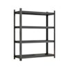 4 Tier Heavy Duty Storage Shelves 63in No-Tool Assembly Metal Rack Black