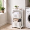 4 Tier Laundry Basket Organizer, Vertical 4 Tier Laundry Hamper Sorter (A)