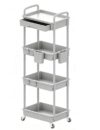 4‑Tier Rolling Storage Cart with Drawers, Rolling Utility Cart for Kitchen