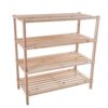 4‑Tier Wooden Shoe Rack, 25 x 26 Inch, Light Oak Wood, Multi‑Layer Storage, Freestanding, Shoe Organizer for Entryway Bedroom