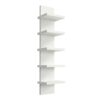 5-Tier Floating Wall Shelf - Narrow Laminate Storage Unit Stylish Home Decor for Bedroom & Bathroom Vertical Display Rack White Veal Column Design