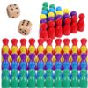 50-Piece Wooden Board Game Tokens and Dice Set, Multicolor Pawns for Board Games, Checkers, and Table Markers, 10 Pieces in 5 Colors with 2 Six-Sided Dice