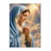 500-Piece Wood Jigsaw Virgin Mary Rosary Golden Sky Light Art 20.5x15in
