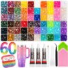 50000Pcs 60 Colors Bedazzling Kit with Rhinestones 3mm Bedazzling Gems