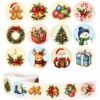 500Pcs Christmas Bauble Stickers Roll,12 Designs 1inch Sticker，C1334