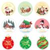 500pcs Christmas Stickers 1.5Inch Xmas Label Stickers, 9 Designs
