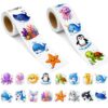 500 Pcs Cute Sea Animal Stickers Roll, 2 Rolls 16 Ocean Animal Designs Self Adhesive Labels for Goodie Bags Party Favors, Classroom Rewards, Scrapbooking, Teacher Supplies, Birthday Decorations