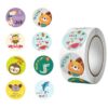 500 PCS Forest Animal Stickers 1in Cute Cartoon Ocean Animal Sticker Roll 8 Designs with Motivational Words Self-Adhesive Tags for Classroom Reward Scrapbook Journal Envelope Supplies