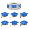 500Pcs Glitter Graduation Cap Stickers Roll 1.2 Inch Holographic Sticker