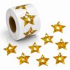500Pcs Holographic Gold Star Sticker Roll for Classroom Reward Decorations