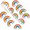 500Pcs Rainbow Stickers Rolls 1.2in Holographic Waterproof Stickers Roll Summer Self-Adhesive Laser Sticker for Teacher Classroom Reward Scrapbook Journal Envelope Decorations