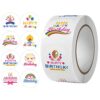 500 Pcs/Roll, Round Happy Birthday Stickers for Party Decorations