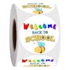 500Pcs Welcome Back to School Stickers,Happy First Day of School Decal Stickers Roll 2 Inch Self Adhesive Label Stickers for Card Envelope Invitation Scrapbook Craft Decor