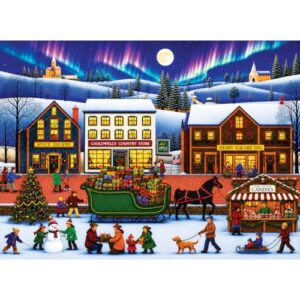 500 Piece Jigsaw Puzzle for Adults, Snowy Winter Town Street Jigsaw Puzzle