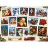 500 Piece Puzzle for Adults, Vintage Christmas Stamp Collage Jigsaw Puzzle