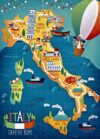 500 Pieces Puzzles for Adults - Italy map Sights Challenging Jigsaw Puzzle, Daring to Try, Family Entertainment Interactive Fun Jigsaw Puzzle Gifts