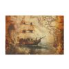 500 Piece Vintage Ship & Nautical Map Wooden Jigsaw Puzzle for Adults, Retro Ocean Puzzle, Challenging Game, Modern Stylish Home Interior Decor