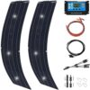 500W Solar Panel Kit - 2x250W Flexible Monocrystalline Panels with 40A Charge Controller for 12-48V Battery Charging, Ideal for RVs, Campers, and Off-Grid Use