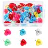 50/100 / 150Pcs Heart Push Pin Map Pins with Case Cork Notice Board Thumb Tacks Notice Board Pin Drawing Pins for Document Marking