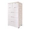 50 * 35 * 102 cm Plastic Clothing Storage Cabinet with Drawers, 6-Drawer Vertical Bedroom Cabinet, Plastic Dressing Table, for Bedrooms, Game Rooms, Entryways, and Living Rooms (White)