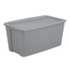 50 Gallon Extra Large Durable Plastic Storage Tote with Snap‑On Lid,Gray