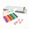 50 Pack 0.55 Inch 6 Sided Standard Dice Set, 10 Transparent Colors Game Dice with Clear Storage Box for Board Games Math Teaching Yahtzee Farkle (Ten Colors)