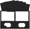 50 Pack Black Two Pocket Folders for Letter Size Paper, Office School Home Organization