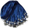 50 Pack Navy Blue Lanyard for ID Badge Nylon Flat Lanyard with Bulldog Clip
