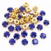 50pcs/100pcs Gold Claw Base Sew On Rhinestones (01sapphire,7mm 100pcs)